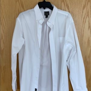 Jos A Bank White dress shirt slim fit 17 1/2 x 35
